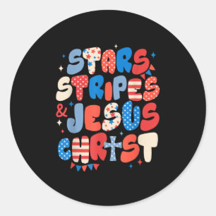 Star Stripes Jesus Christus USB Flaggen Unabhängig Runder Aufkleber