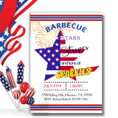 Star Stripes und Glitzern 4. Juli Barbecue Einladung