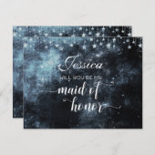 Star Struck Celestial wirst du meine Trauzeugin se Einladung (Vorne/Hinten)