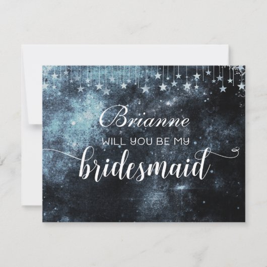 Star Struck Wasserfarbe wirst du meine Bridesmädch Einladung (Vorderseite)