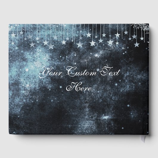 Star Struck Watercolor Celestial Wedding Monogram Gästebuch (Rückseite)