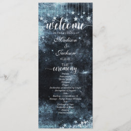 Star Struck Watercolor Celestial Wedding Program Programm