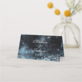 Star Struck Watercolor Galaxy Wedding Tischnummer Platzkarte (Rückseite)