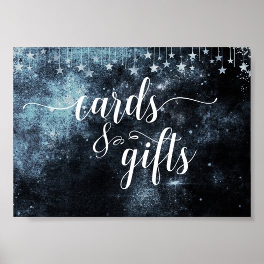 Star Struck Watercolor Night Wedding Cards & Gifts Poster (Vorne)
