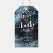 Star Struck Watercolor Night Wedding Liebe & Danke Geschenkanhänger (Rückseite)
