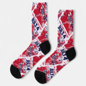 Star Studded Uncle Sam Birthday 4. Juli Socken (Linkes Detail)