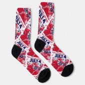 Star Studded Uncle Sam Birthday 4. Juli Socken (Rechts)