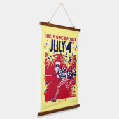 Star Studded Uncle Sam Birthday 4. Juli Wandteppich Mit Holzrahmen (Gewinkelt)