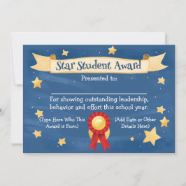 Star Student Award Certificate School Kinder 8.5x1 Ankündigung