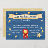 Star Student Award Certificate School Kinder 8.5x1 Ankündigung (Vorne/Hinten)