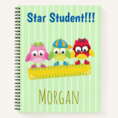 Star Student Niedlich Owls Notizblock (Vorderseite)