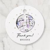 Star Studio Disco Ball Wasserfarbe Vielen Dank Geschenkanhänger (Vorderseite)