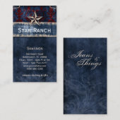 Star Suede Business Card Red Blue USA Visitenkarte (Vorne/Hinten)