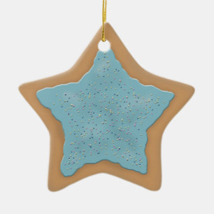 Star Sugar Cookie mit Blue Icing Keramik Ornament