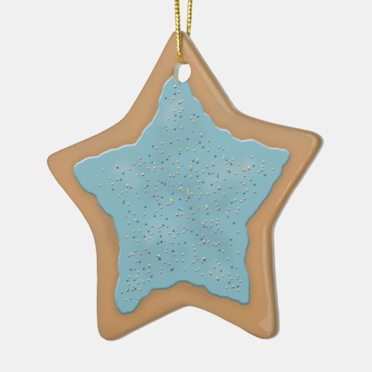 Star Sugar Cookie mit Blue Icing Keramik Ornament (Links)