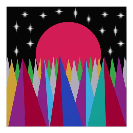 Star Sunset Glossy Poster (Vorderseite)