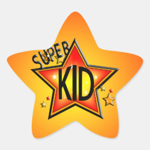 Star Super Kid Star Shape Stickers