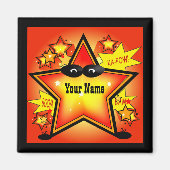 Star Superhero Kid Name Custom Magnet (Vorne)