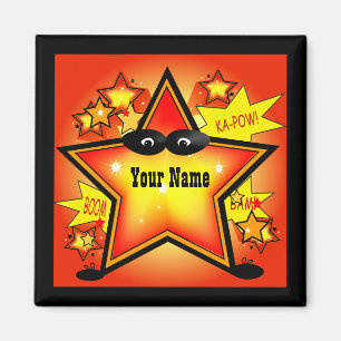 Star Superhero Kid Name Custom Magnet