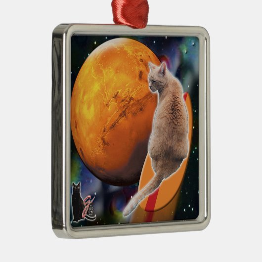 Star Surfer Cat Chili Pepper Ornament Aus Metall (Rechts)