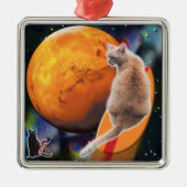 Star Surfer Cat Chili Pepper Ornament Aus Metall (Vorne)