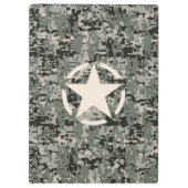 Star Symbol Pixel Digital Camouflage Klemmbrett (Rückseite)
