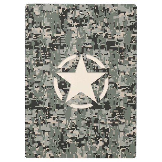 Star Symbol Pixel Digital Camouflage Klemmbrett (Rückseite)