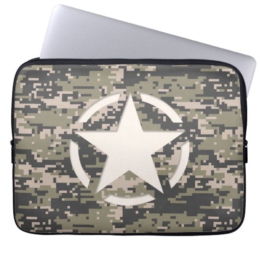 Star Symbol Pixel Digital Camouflage Laptopschutzhülle (Vorderseite)
