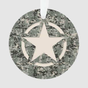 Star Symbol Pixel Digital Camouflage Ornament