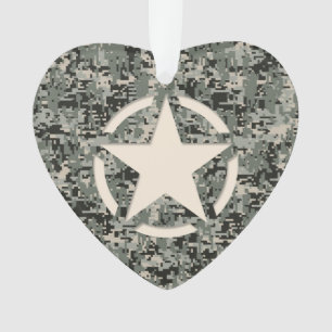 Star Symbol Pixel Digital Camouflage Ornament