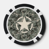 Star Symbol Pixel Digital Camouflage Pokerchips (Rückseite)