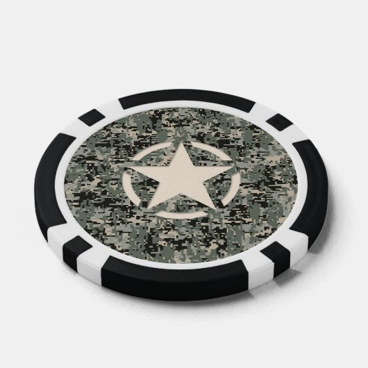 Star Symbol Pixel Digital Camouflage Pokerchips (Einzeln)