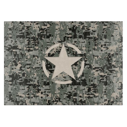 Star Symbol Pixel Digital Camouflage Schneidebrett (Vorderseite)