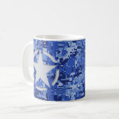 Star Tag Decal Navy Blue Camouflage Kaffeetasse (Vorderseite Links)