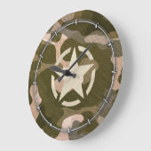 Star-Tag im Burlap-Camouflage-Stil Große Wanduhr (Winkel)