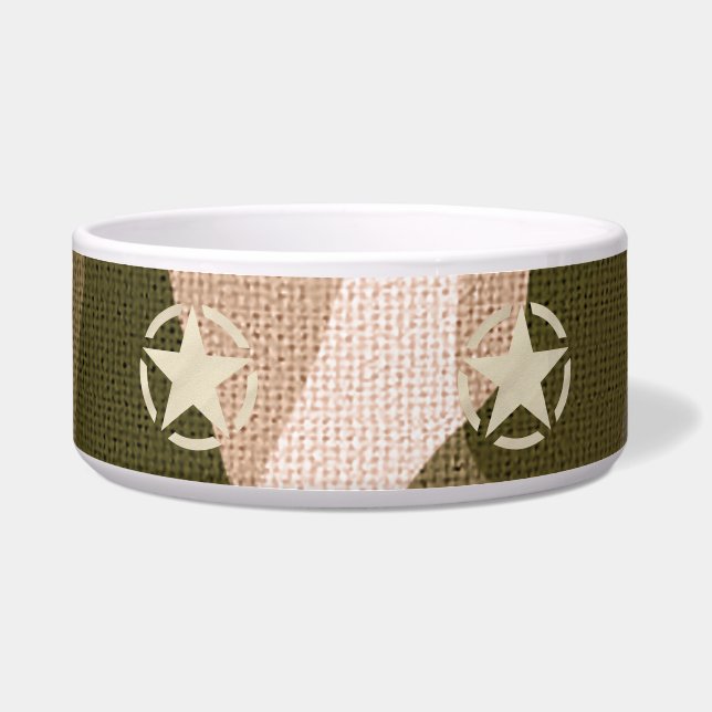 Star-Tag im Burlap-Camouflage-Stil Napf (Vorderseite)