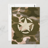 Star-Tag im Burlap-Camouflage-Stil Postkarte (Vorne/Hinten)