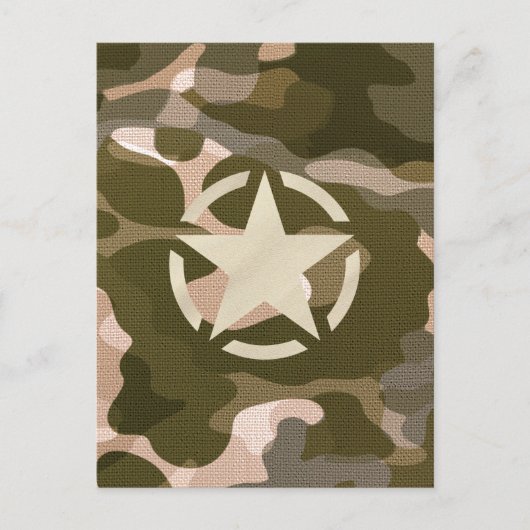 Star-Tag im Burlap-Camouflage-Stil Postkarte (Vorderseite)