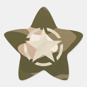 Star-Tag im Burlap-Camouflage-Stil Stern-Aufkleber