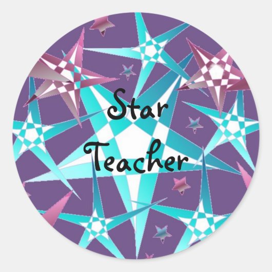 Star Teacher Runder Aufkleber (Vorderseite)