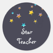 Star Teacher Runder Aufkleber (Vorderseite)