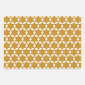 Star Tiles Muster in dunklem Senf und Creme Geschenkpapier Set (Vorderseite 2)