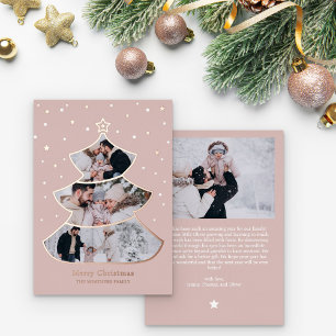 Star-Tipp Tree Rose Gold Frohe Weihnachts-Foto Folien Feiertagskarte