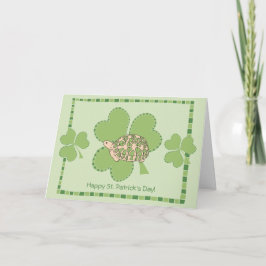 Star Tortoise St Patrick's Day Card (3 Kleeblatts) Karte