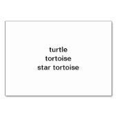 Star Tortoise Turtle Reading Flashcards für Erwach Tischnummer (Rückseite)
