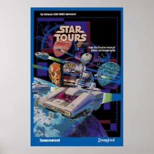 Star Tours 1987 Disneyland Attraktionsposter Druck Poster