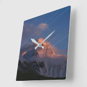 Star Trail | Mount Everest Tibet, China Quadratische Wanduhr (Winkel)