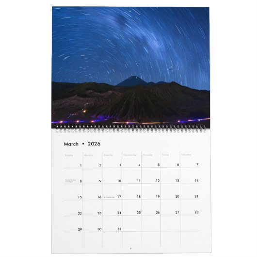 Star Trails Kalender (Mär 2026)