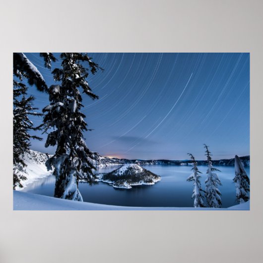 Star Trails | Krater Lake National Park Poster (Vorne)