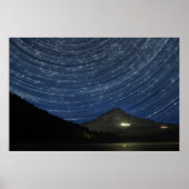 Star Trails Over Mount Hosting in Trillium Lake Po Poster (Vorne)
